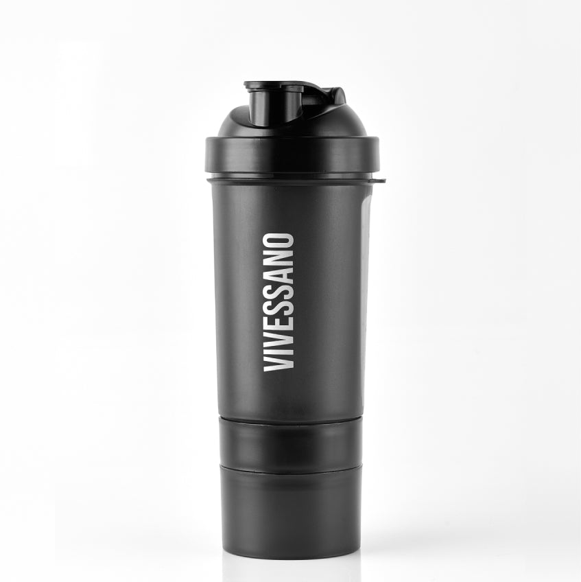 Termo Shaker Negro de 500 ML | 4 compartimentos